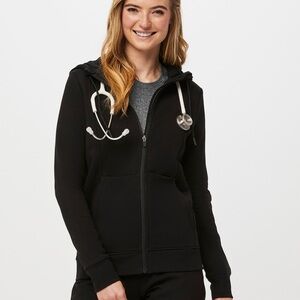 Black Women's Zip-Up Hoodie